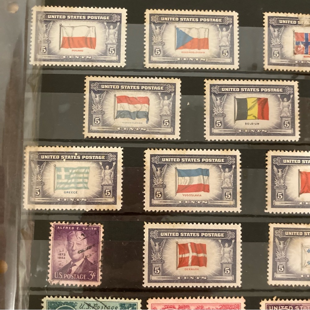 1940s Vintage Stamp Collection Page Ephemera US Stamps WWII Collectibles - Picture 4 of 15